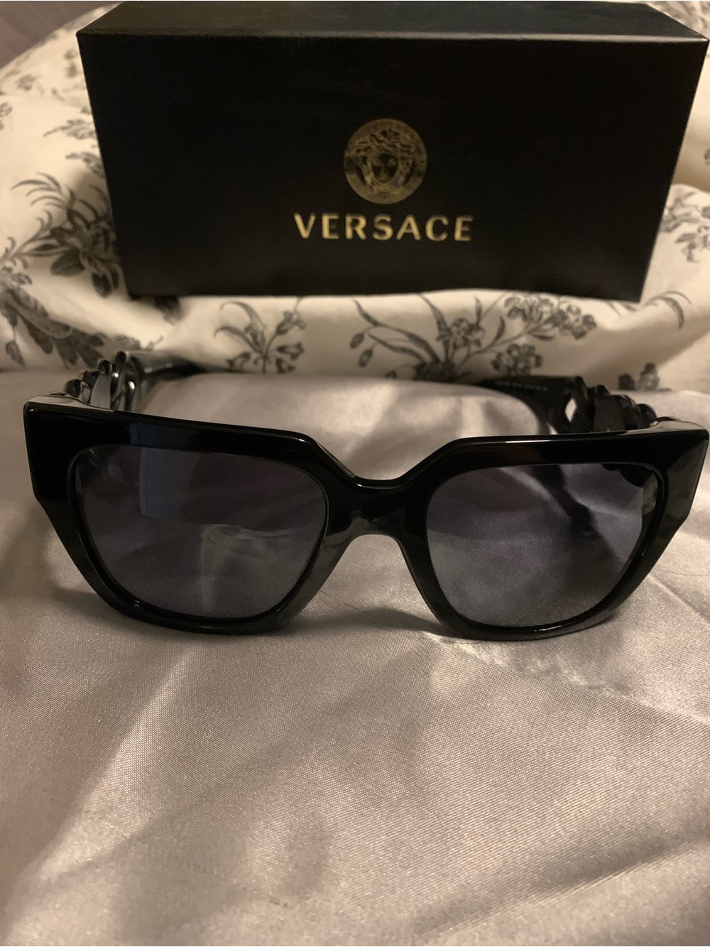 Versace Black Cat-Eye Sunglasses with Gradient Lenses